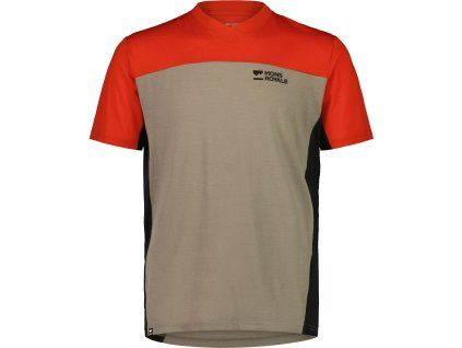merino triko MONS ROYALE REDWOOD ENDURO VT retro red/black/walnut